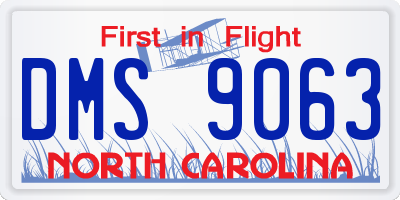NC license plate DMS9063
