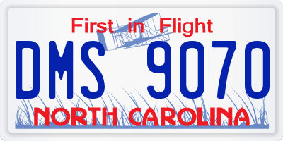 NC license plate DMS9070
