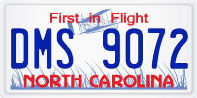 NC license plate DMS9072