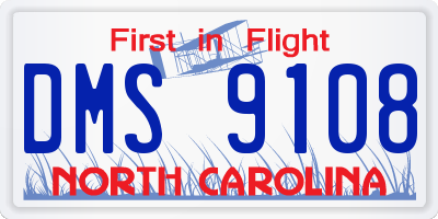 NC license plate DMS9108