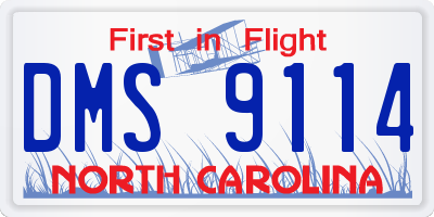 NC license plate DMS9114