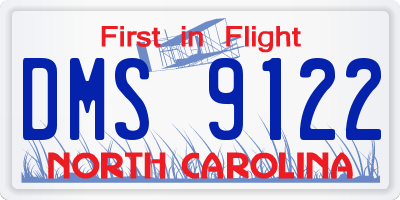 NC license plate DMS9122
