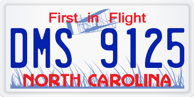 NC license plate DMS9125
