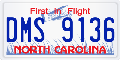 NC license plate DMS9136