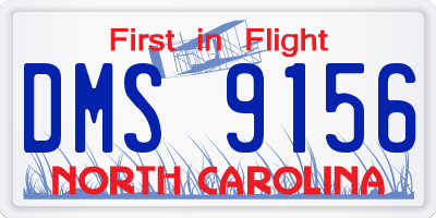 NC license plate DMS9156