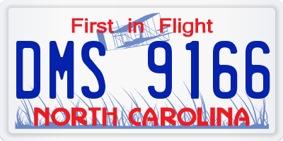 NC license plate DMS9166