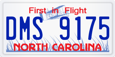 NC license plate DMS9175