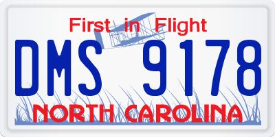 NC license plate DMS9178