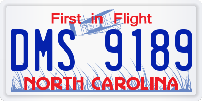 NC license plate DMS9189