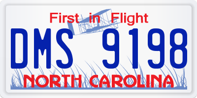 NC license plate DMS9198