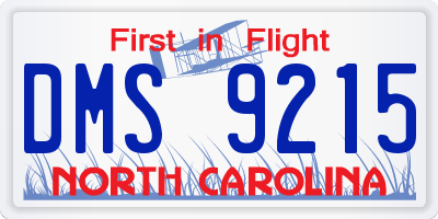 NC license plate DMS9215