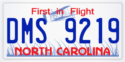 NC license plate DMS9219