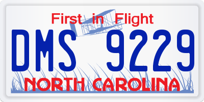 NC license plate DMS9229