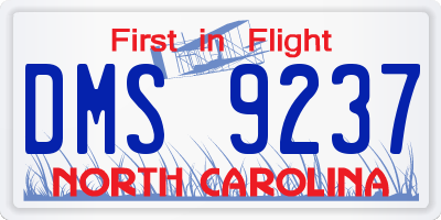 NC license plate DMS9237