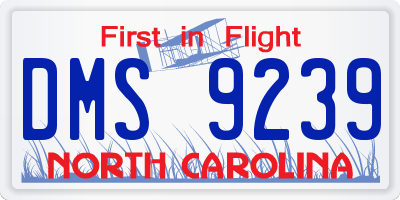 NC license plate DMS9239