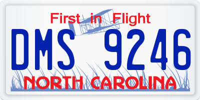 NC license plate DMS9246