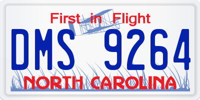 NC license plate DMS9264