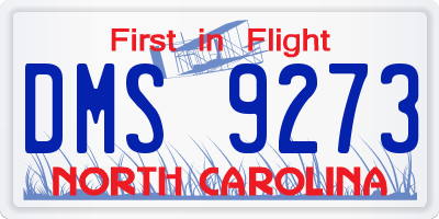 NC license plate DMS9273