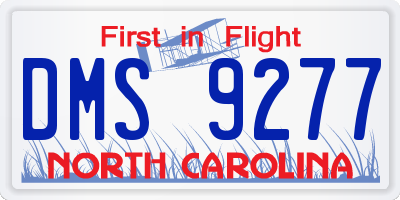 NC license plate DMS9277
