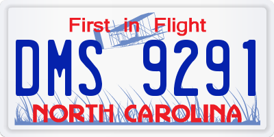 NC license plate DMS9291