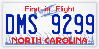 NC license plate DMS9299
