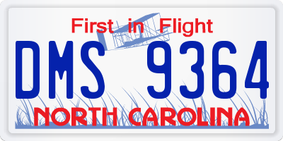NC license plate DMS9364