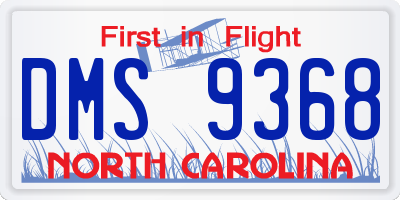 NC license plate DMS9368
