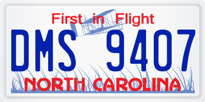 NC license plate DMS9407