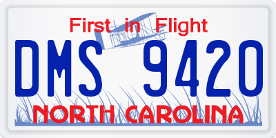 NC license plate DMS9420