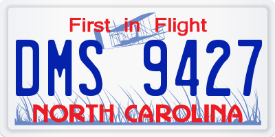 NC license plate DMS9427
