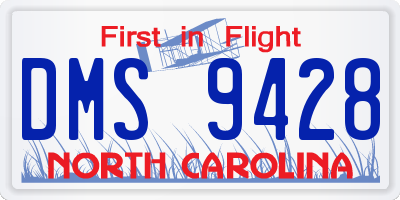 NC license plate DMS9428