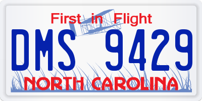 NC license plate DMS9429