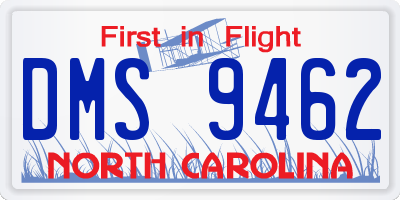 NC license plate DMS9462