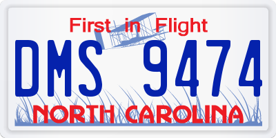 NC license plate DMS9474