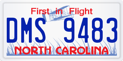 NC license plate DMS9483