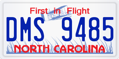 NC license plate DMS9485