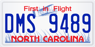 NC license plate DMS9489