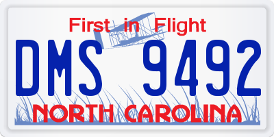 NC license plate DMS9492
