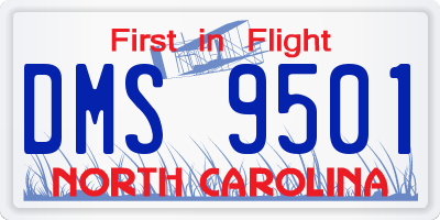 NC license plate DMS9501