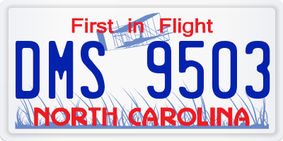 NC license plate DMS9503