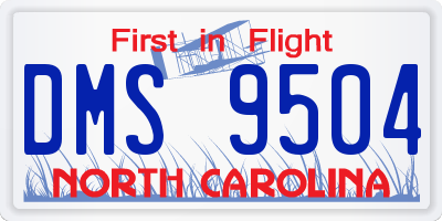 NC license plate DMS9504