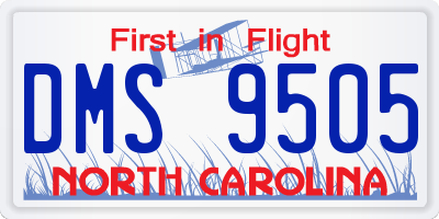 NC license plate DMS9505