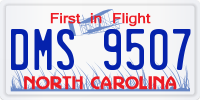 NC license plate DMS9507