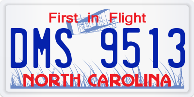 NC license plate DMS9513