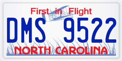 NC license plate DMS9522