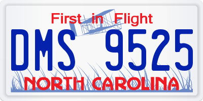 NC license plate DMS9525
