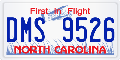 NC license plate DMS9526