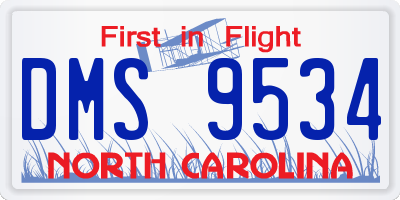 NC license plate DMS9534