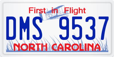 NC license plate DMS9537