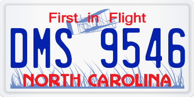 NC license plate DMS9546